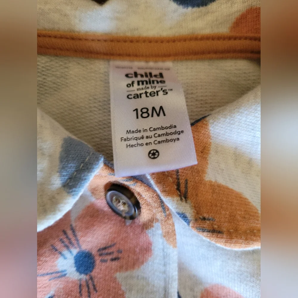 Carter's Floral Button-Up Baby Cardigan - Picture 2 of 5